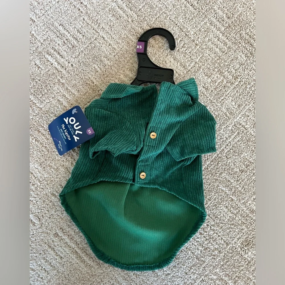 NWT - YOULY the hipster Pet‎ Shirt - Size XXS - Green